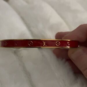 Elegant LV stamped Red and Gold bangle Bracelet